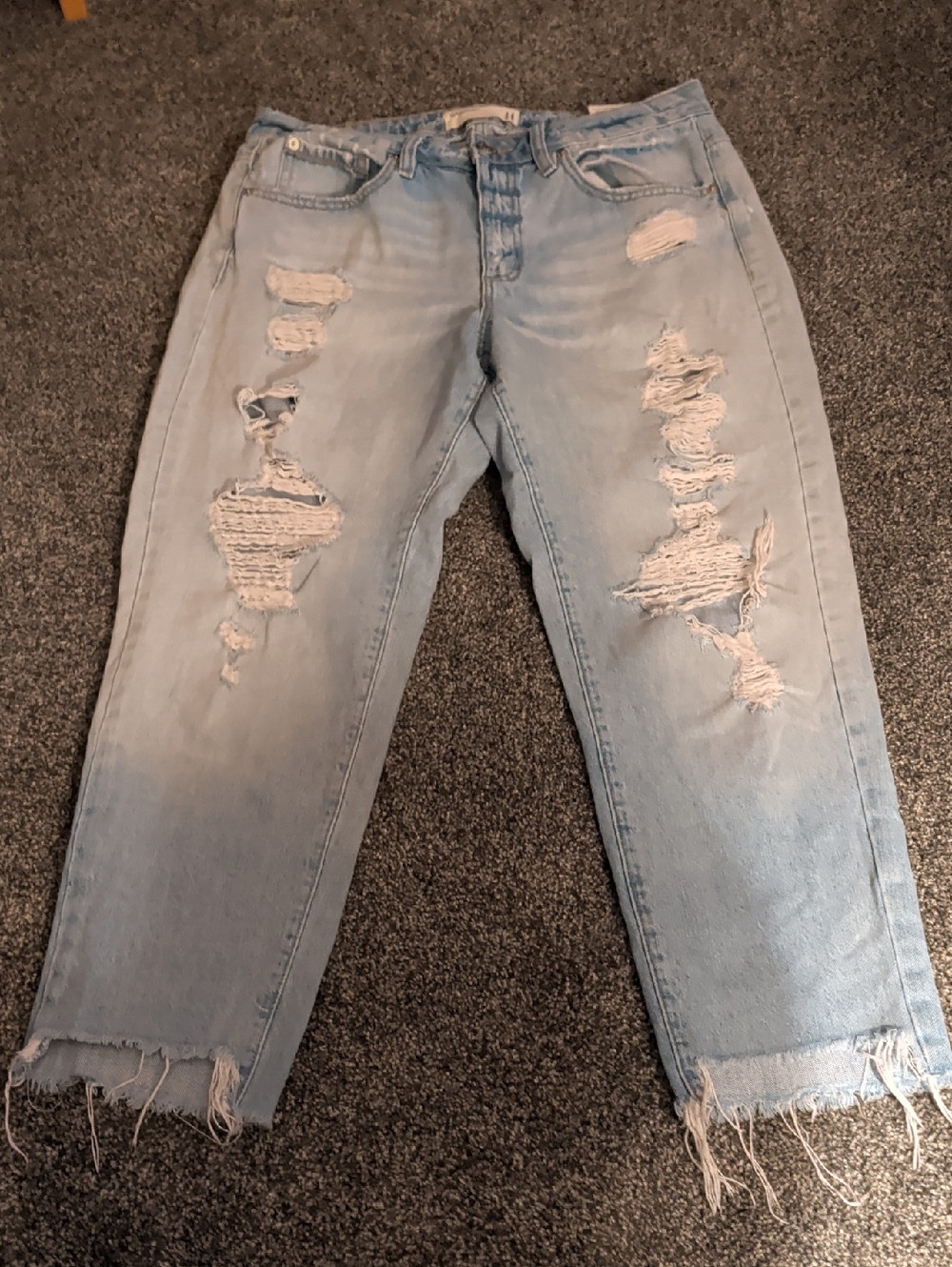 Garage Light Blue Distressed Boyfriend Jeans